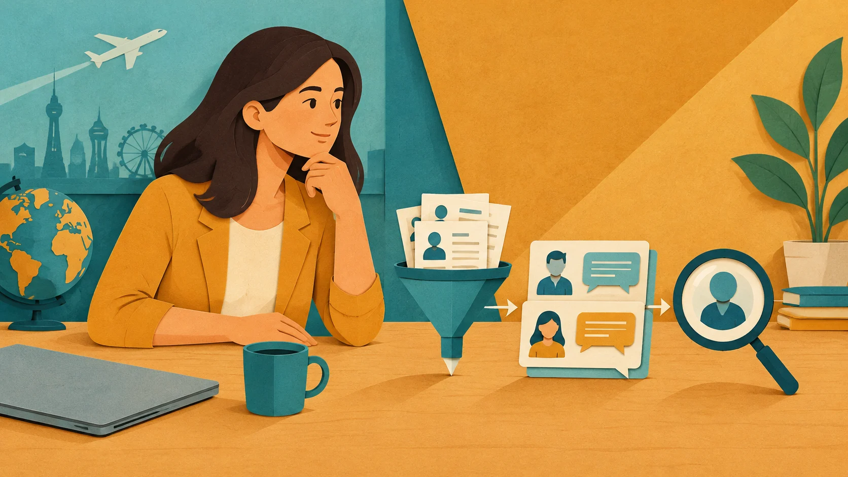 Applicant reviewing an application funnel and interview evidence