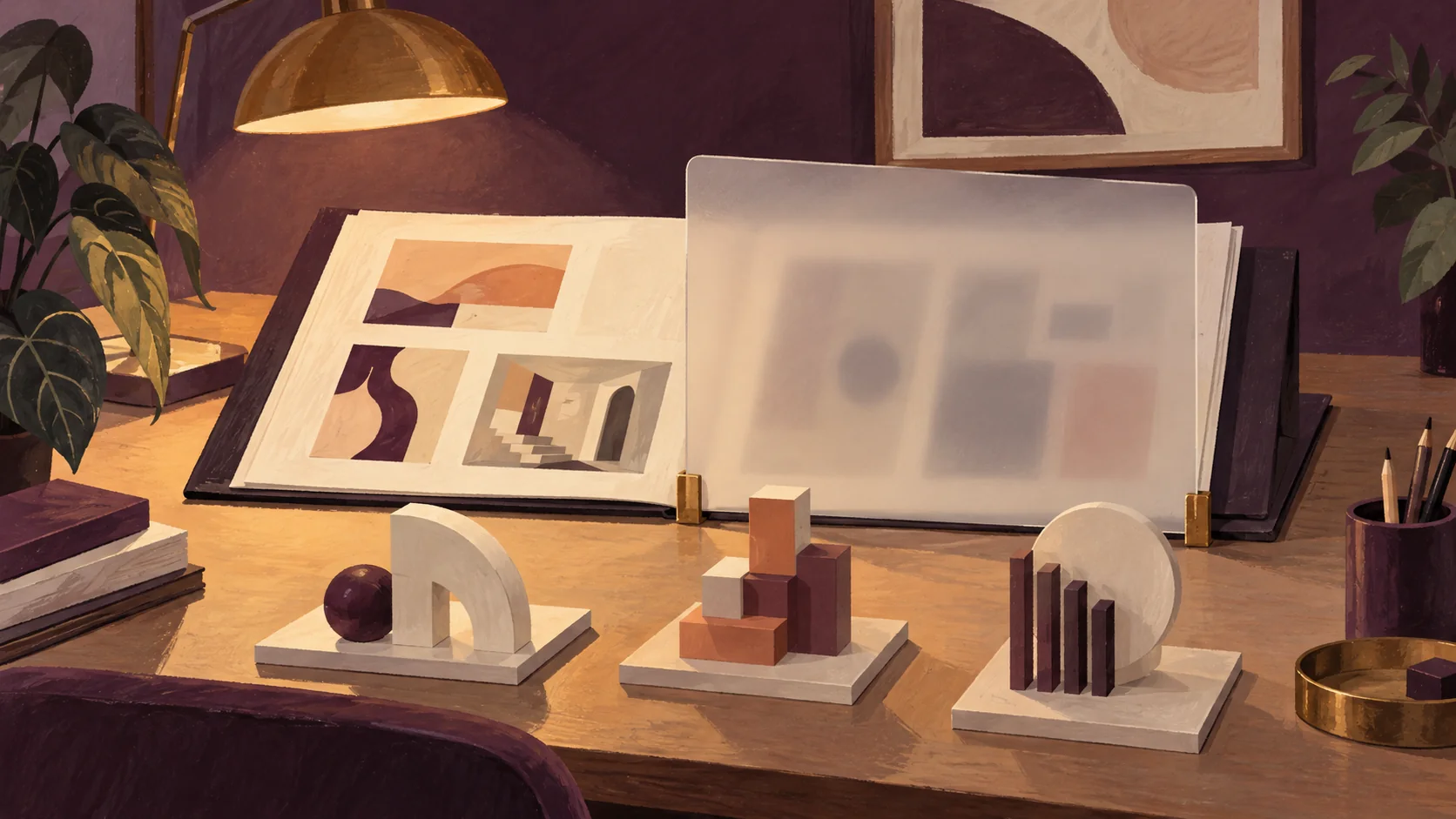 Illustration of a portfolio protected by a translucent privacy screen